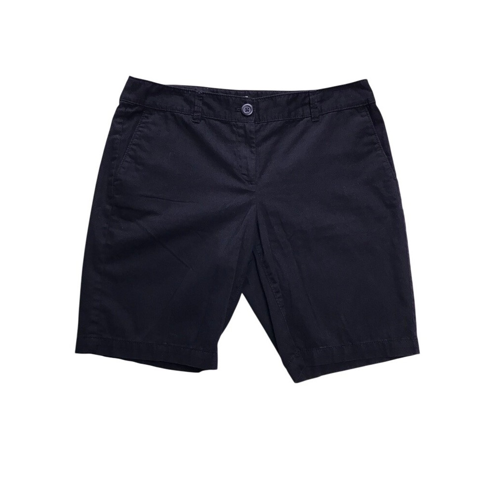 Ann Taylor LOFT Chino Shorts Womens 8 Black Original Cotton Casual